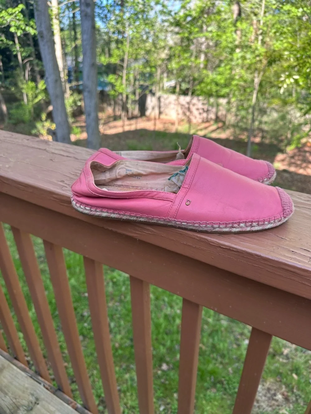 Coach pink leather espadrille shoes